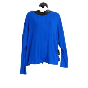Simply Vera Vera Wang Royal Blue Ribbed Long Sleeve Top XXL New